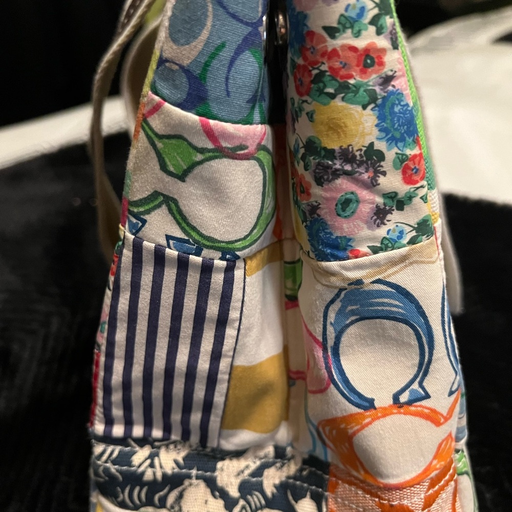 Multi Colored Patchwork Coach Bag - image 5